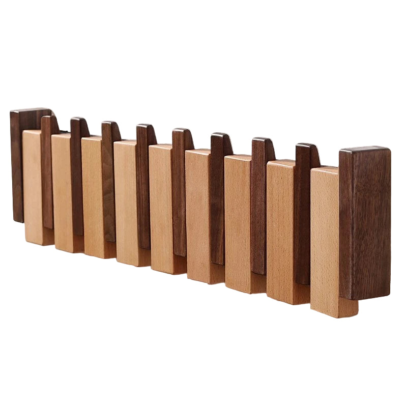 Wandgarderobe aus Holz mit klappbaren Haken 4