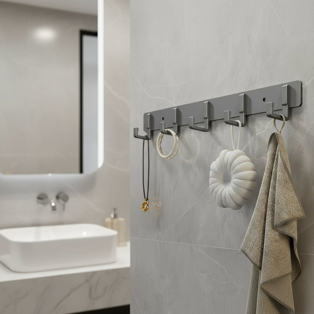 Wandgarderobe mit schwarzen Haken für modernes Wohnen 3