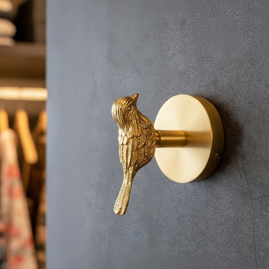 Wandhaken Tierdesign aus Messing mit Gold-Finish 0