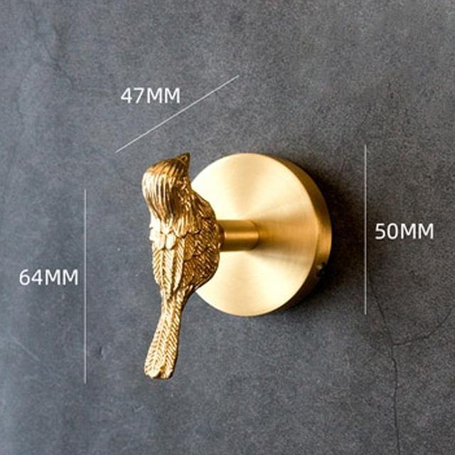 Wandhaken Tierdesign aus Messing mit Gold-Finish 5