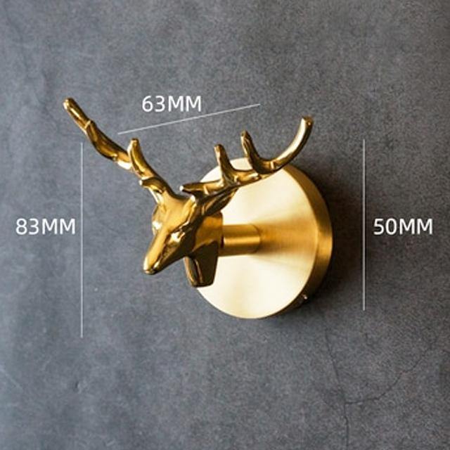 Wandhaken Tierdesign aus Messing mit Gold-Finish 8
