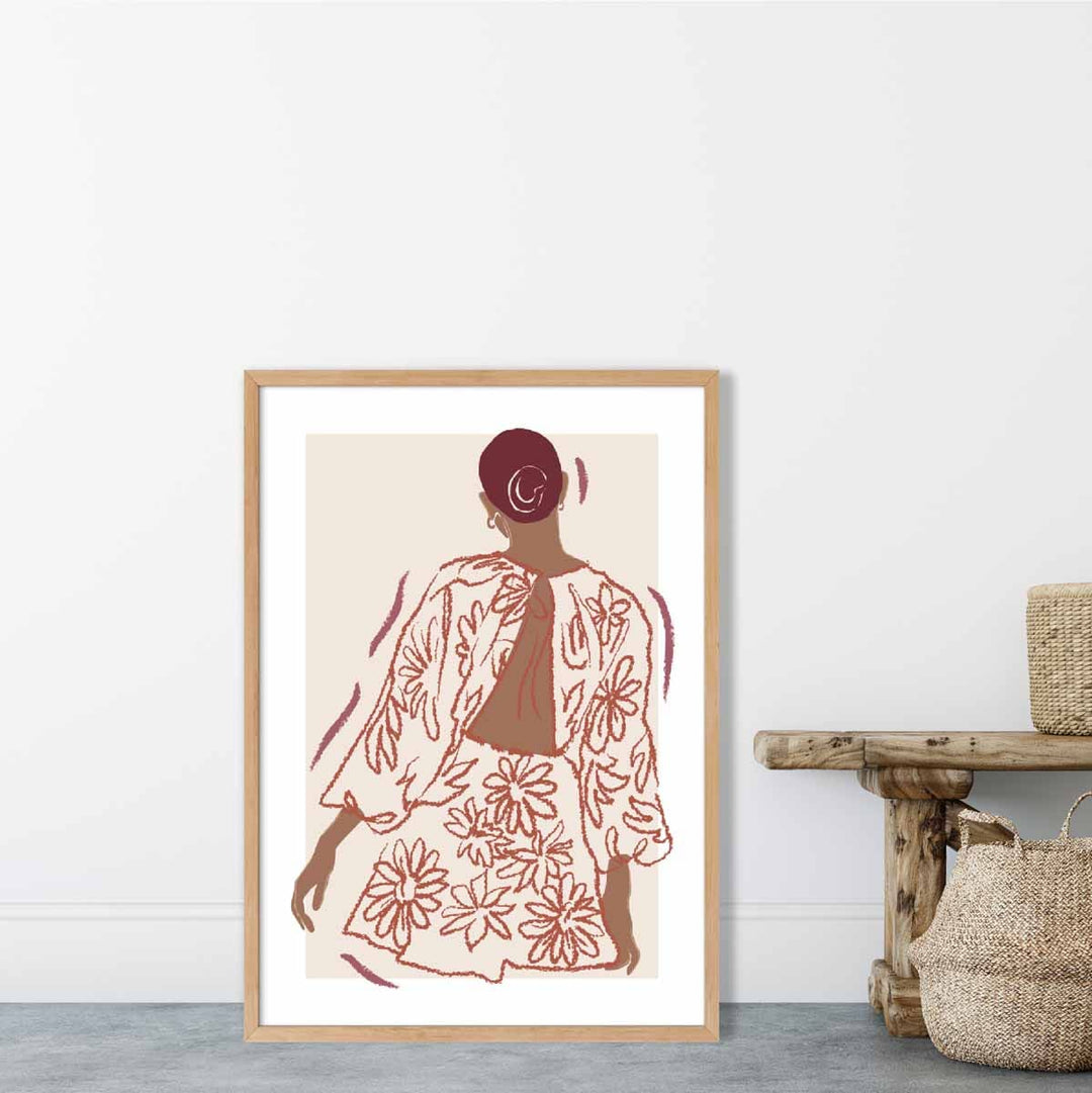 Wandkunst Poster Frau Skizze Modern 1