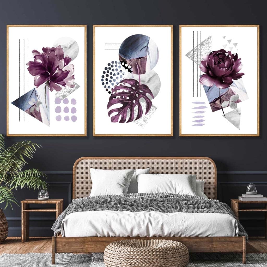 Wandkunst Set Botanische Drucke für Modernes Wohnen 3 Teile 1