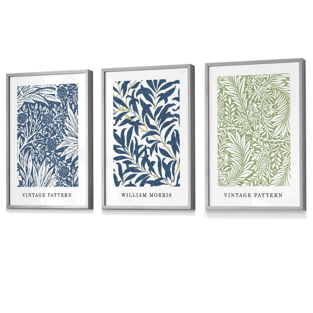 Wandkunst Set mit Vintage Blumenmotiven von William Morris 4