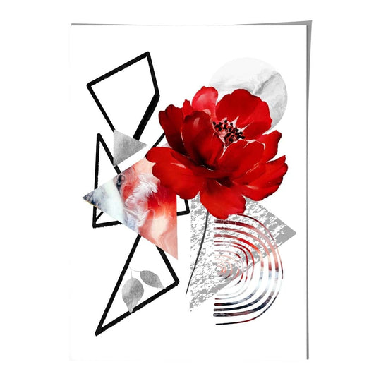 Wandkunstdruck Abstrakte Blume mit geometrischen Formen 0