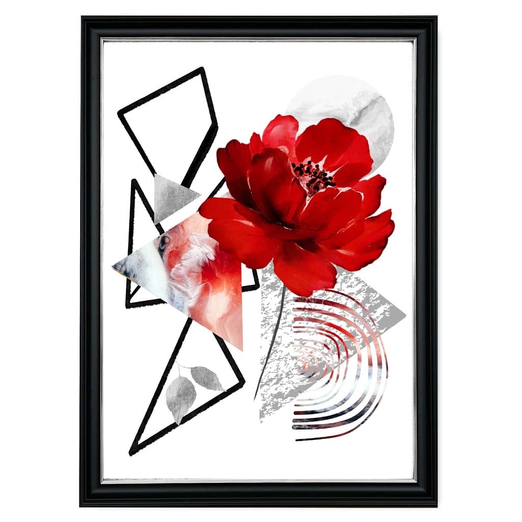 Wandkunstdruck Abstrakte Blume mit geometrischen Formen 2