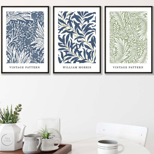 Wandkunstset Vintage Blumenmotive 3 Drucke für Wohnräume 2