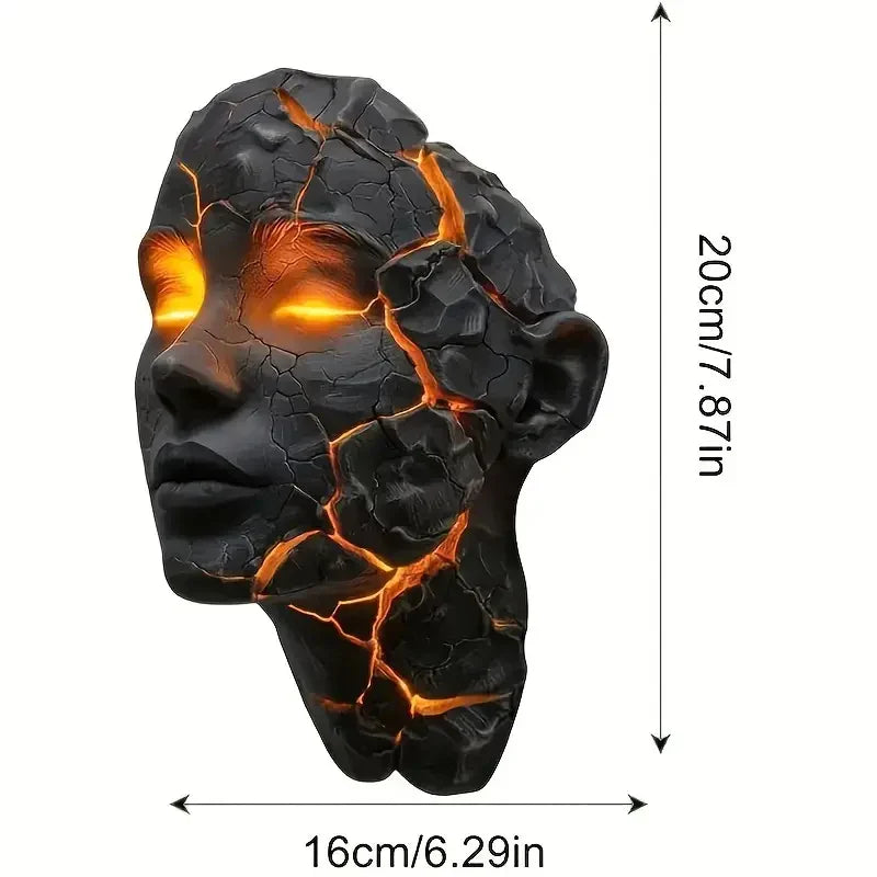 Wandlampe mit menschlichem Gesicht im Lava-Stil 0