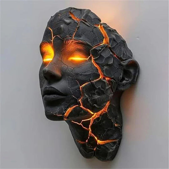 Wandlampe mit menschlichem Gesicht im Lava-Stil 3