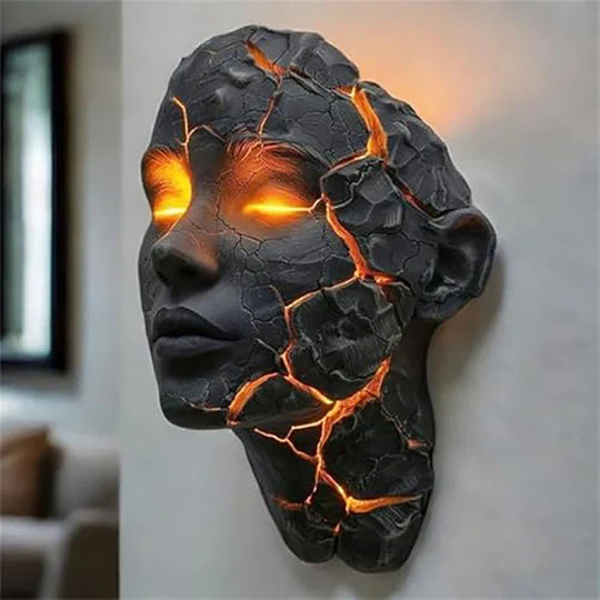 Wandlampe mit menschlichem Gesicht im Lava-Stil 5