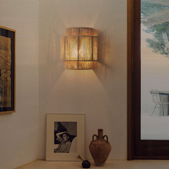 Wandleuchte Innen Bohème-Stil mit Schalter - Rustikale Wandlampe für Gemütliche Atmosphäre 0