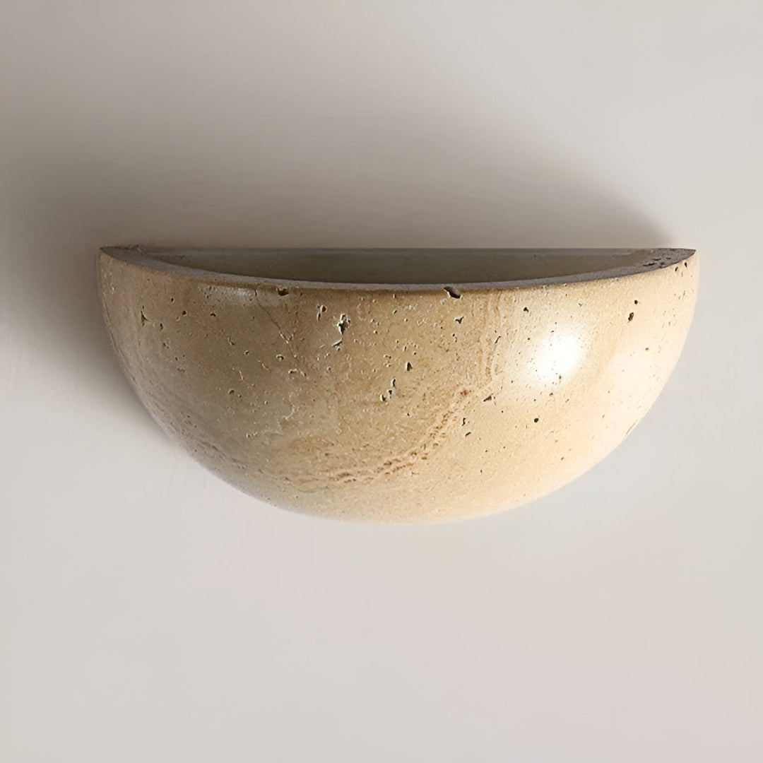 Wandleuchte Innen Halbrund im Wabi-Sabi Stil – LED Wandleuchte für modernes Interieur 1