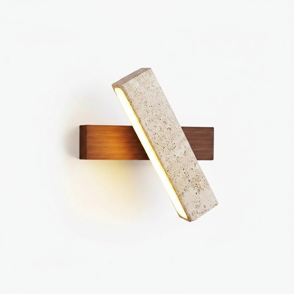 Wandleuchte aus Travertin mit drehbarem Design 0