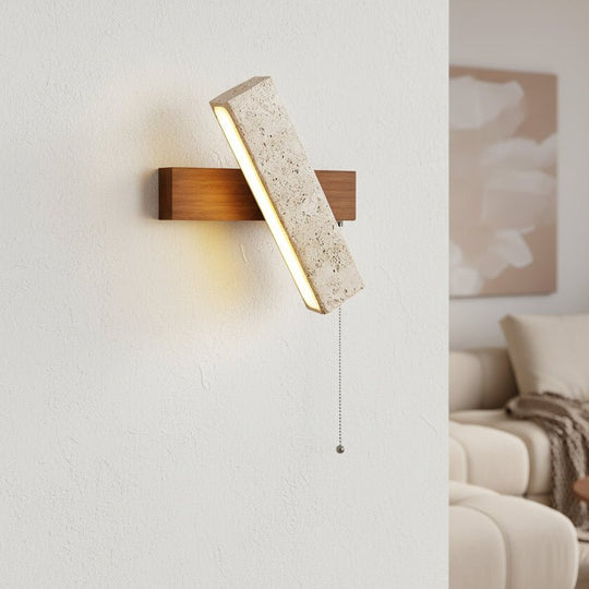Wandleuchte aus Travertin mit drehbarem Design 1