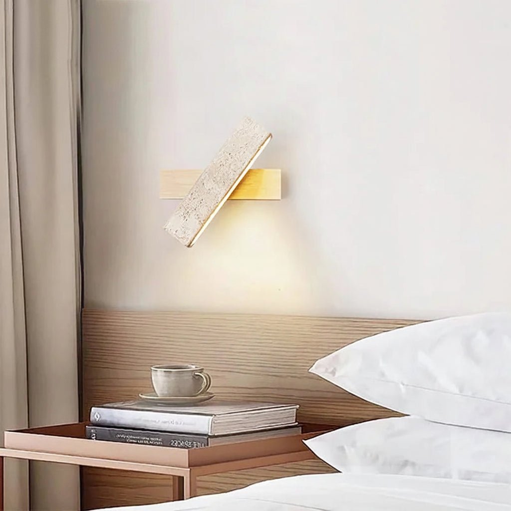 Wandleuchte aus Travertin mit drehbarem Design 3