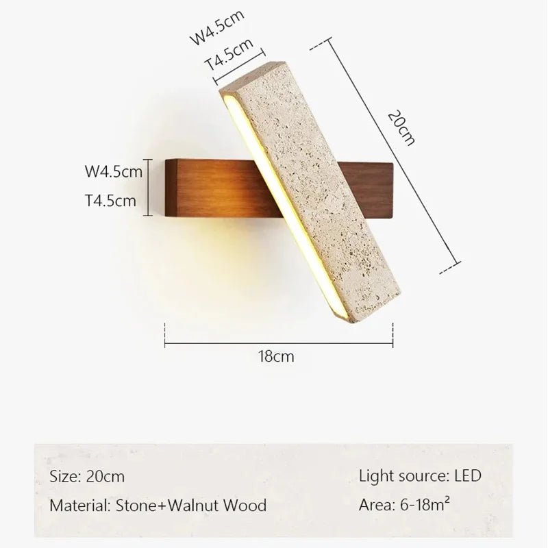 Wandleuchte aus Travertin mit drehbarem Design 5