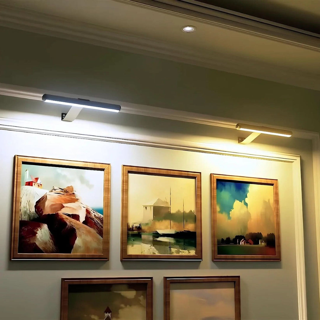 Wandleuchte für Kunstwerke Kabellos und Drehbar 8