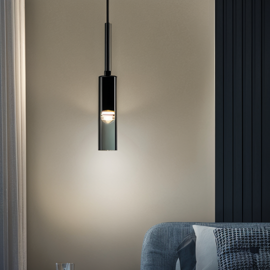 Wandleuchte mit Rauchglas und Kupferdetails 2