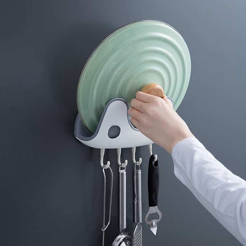Wandmontierter Küchenregal für Topfdeckel und Utensilien 5