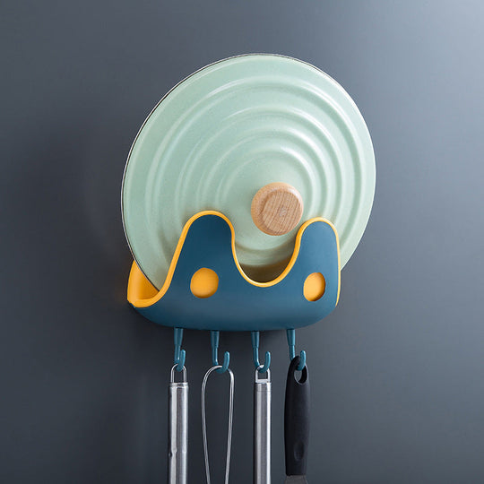 Wandmontierter Küchenregal für Topfdeckel und Utensilien 6