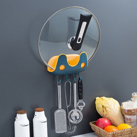 Wandmontierter Küchenregal für Topfdeckel und Utensilien 7