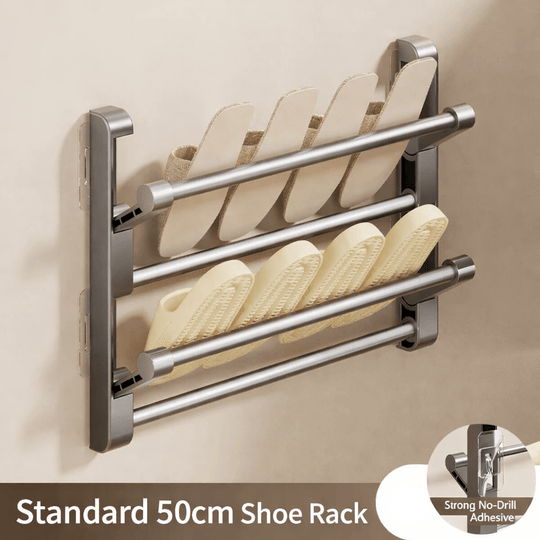 Wandmontiertes Schuhregal mit integriertem Ablaufsystem 6