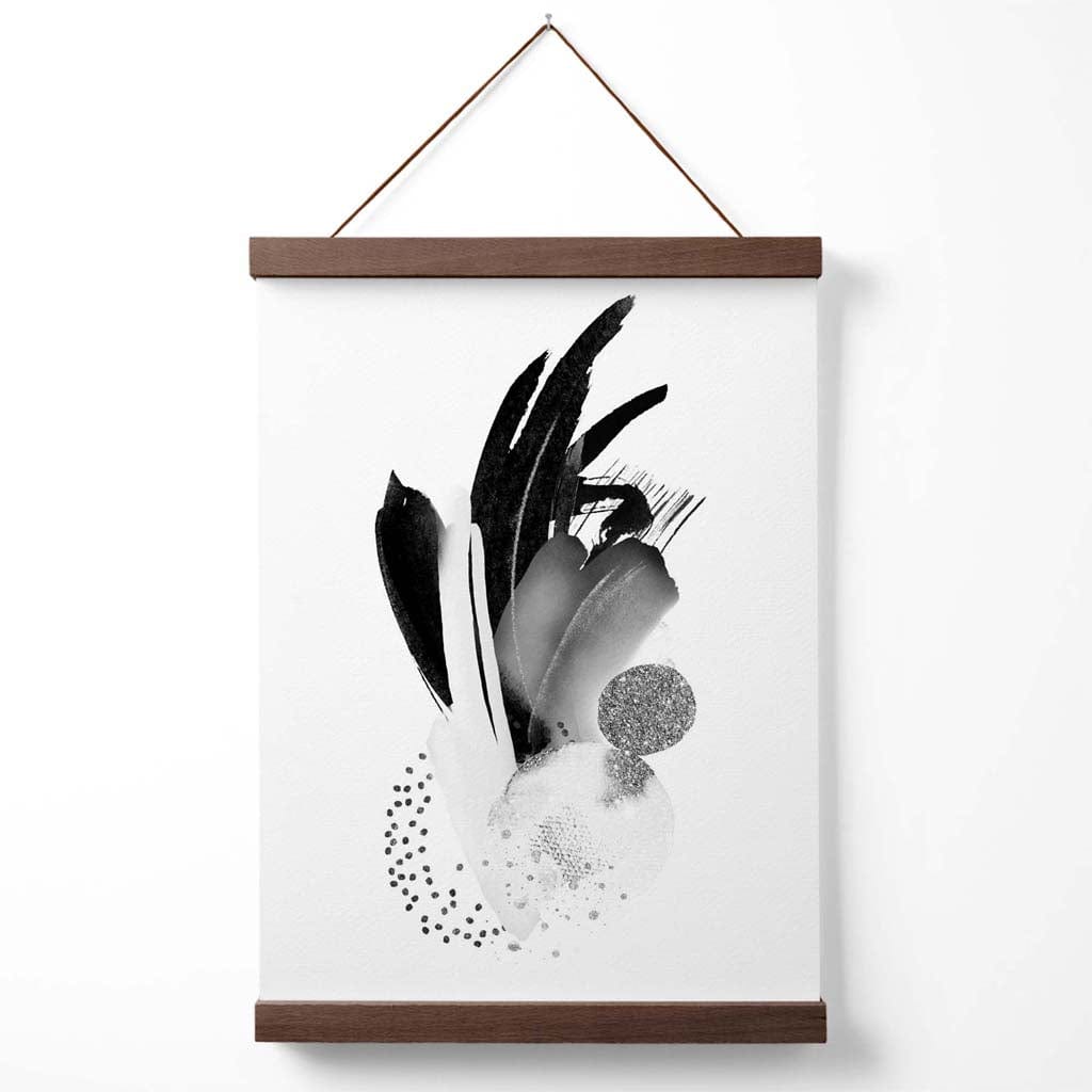 Wandposter Abstrakte Aquarellformen Schwarz Weiß 4