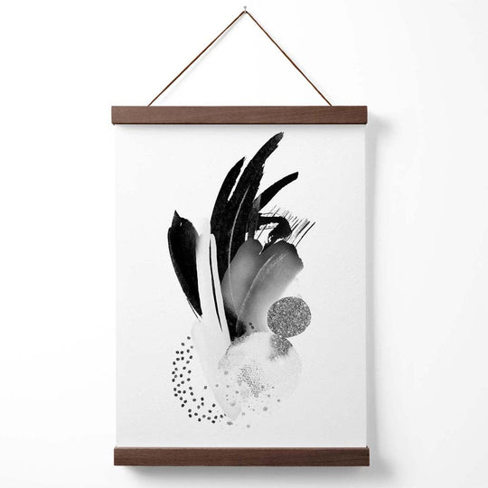 Wandposter Abstrakte Aquarellformen Schwarz Weiß 4