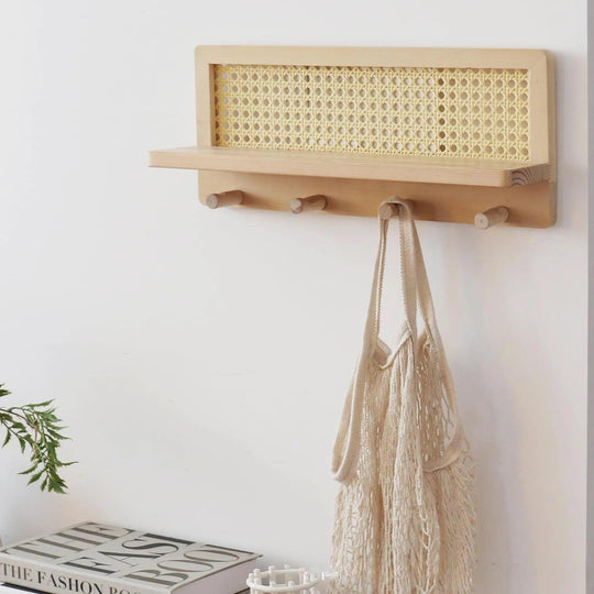 Wandregal aus Rattan für moderne Aufbewahrung 2