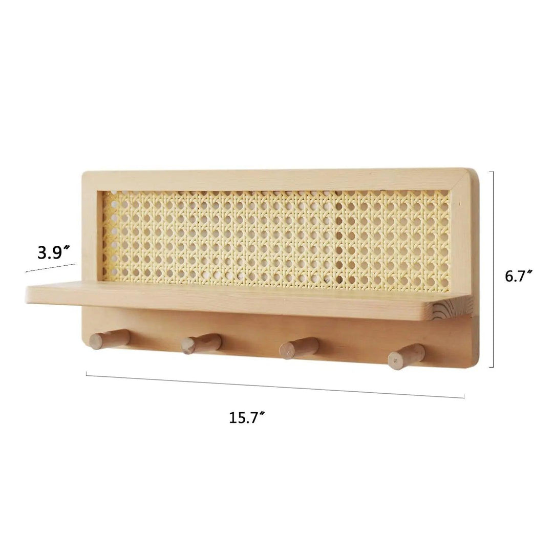 Wandregal aus Rattan für moderne Aufbewahrung 3