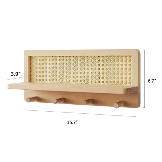 Wandregal aus Rattan für moderne Aufbewahrung 3