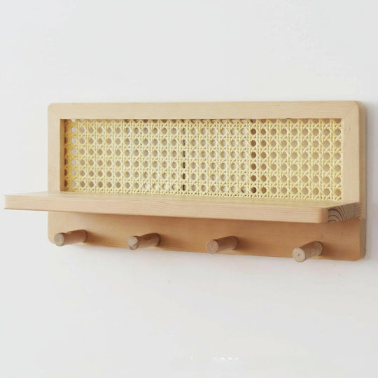 Wandregal aus Rattan für moderne Aufbewahrung 5