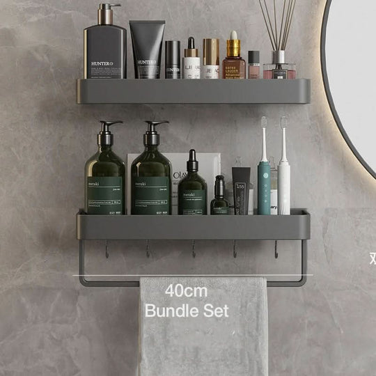 Wandregal für das Badezimmer mit Handtuchhalter 10