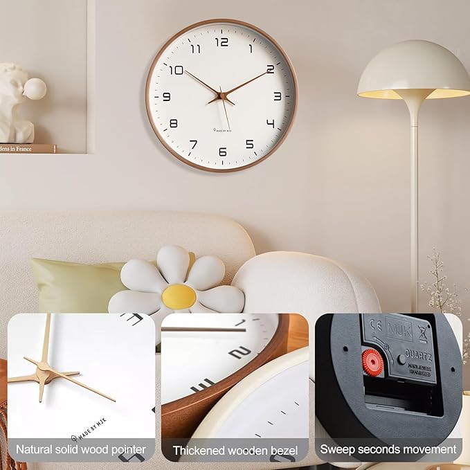 Wanduhr Modern im Skandinavischen Stil für Minimalistische Wohnräume 1