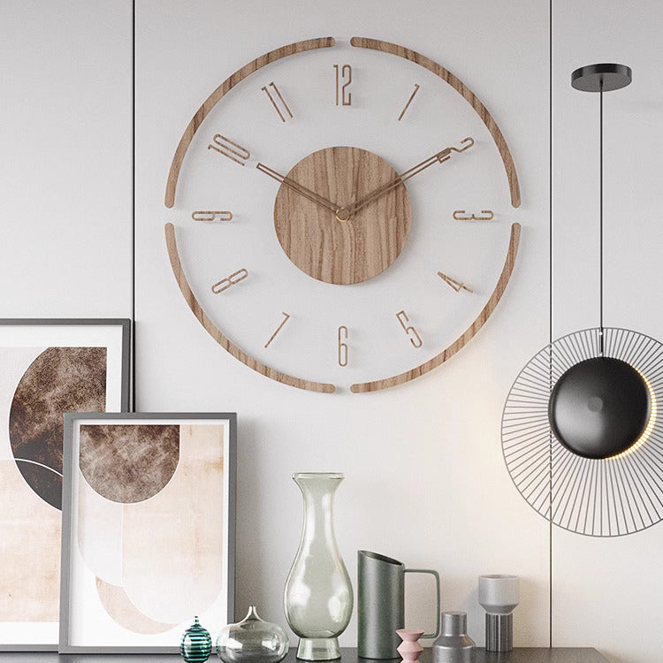 Wanduhr aus Holz im skandinavischen Stil 2