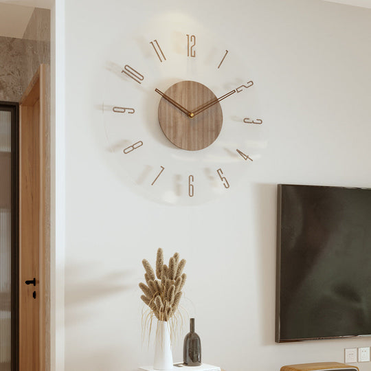 Wanduhr aus Holz im skandinavischen Stil 4