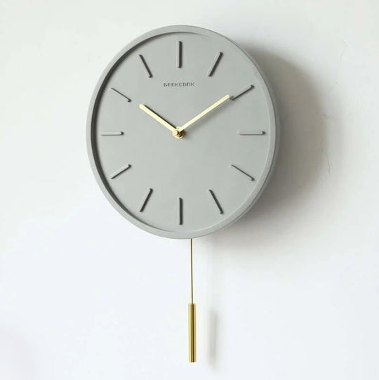 Wanduhr aus Zement mit Metallanhänger für modernes Wohnen 1
