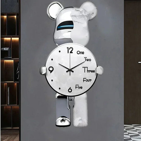Wanduhr mit Bärenmotiv und LED-Beleuchtung für Kinderzimmer 7