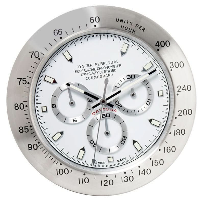 Wanduhr mit Edelstahlrahmen und Leuchtzeigern 11