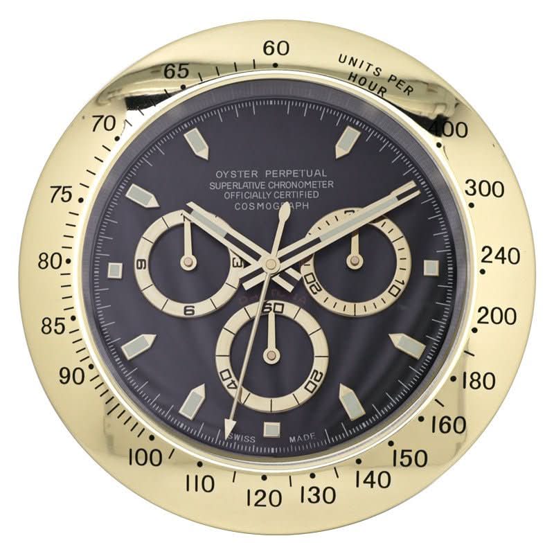 Wanduhr mit Edelstahlrahmen und Leuchtzeigern 12