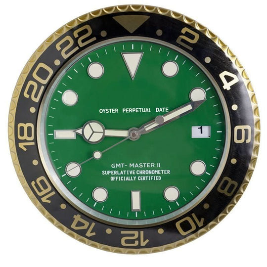 Wanduhr mit Edelstahlrahmen und Leuchtzeigern 13