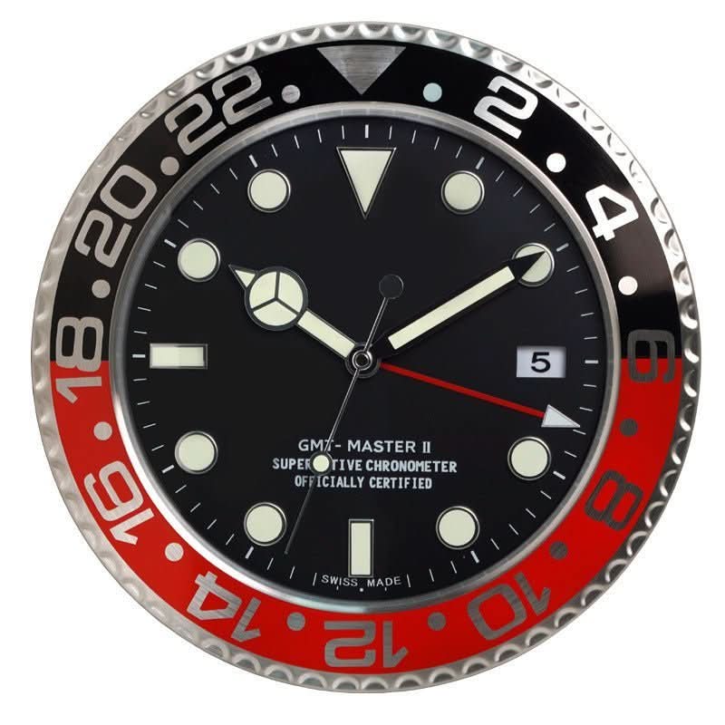 Wanduhr mit Edelstahlrahmen und Leuchtzeigern 3