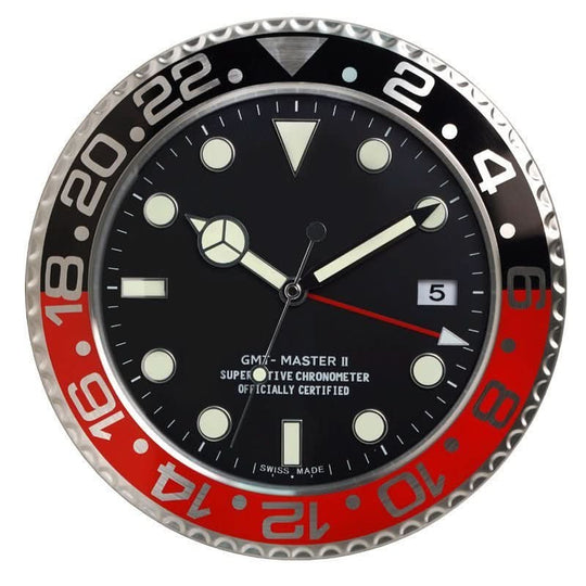 Wanduhr mit Edelstahlrahmen und Leuchtzeigern 3
