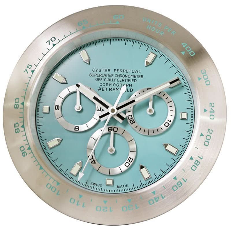 Wanduhr mit Edelstahlrahmen und Leuchtzeigern 4
