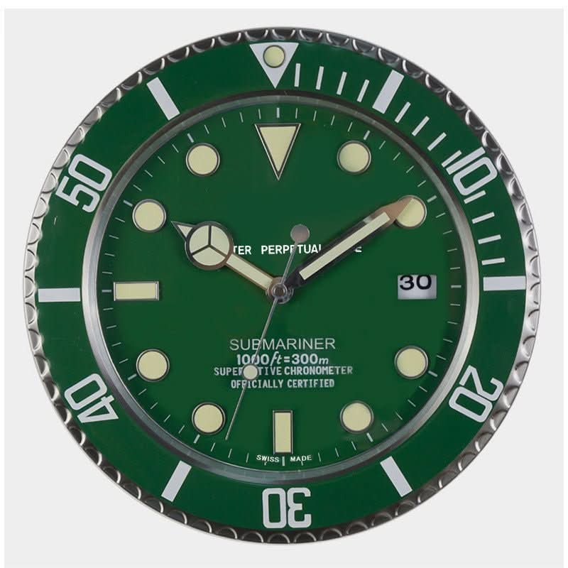 Wanduhr mit Edelstahlrahmen und Leuchtzeigern 5