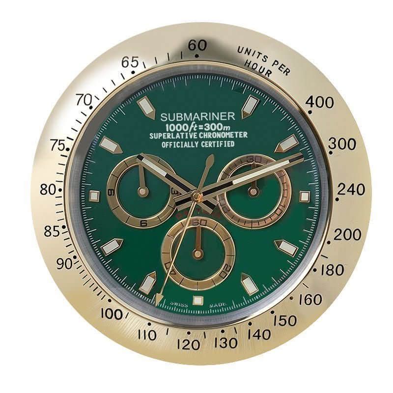 Wanduhr mit Edelstahlrahmen und Leuchtzeigern 7