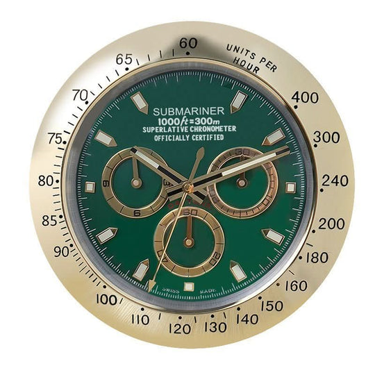 Wanduhr mit Edelstahlrahmen und Leuchtzeigern 7