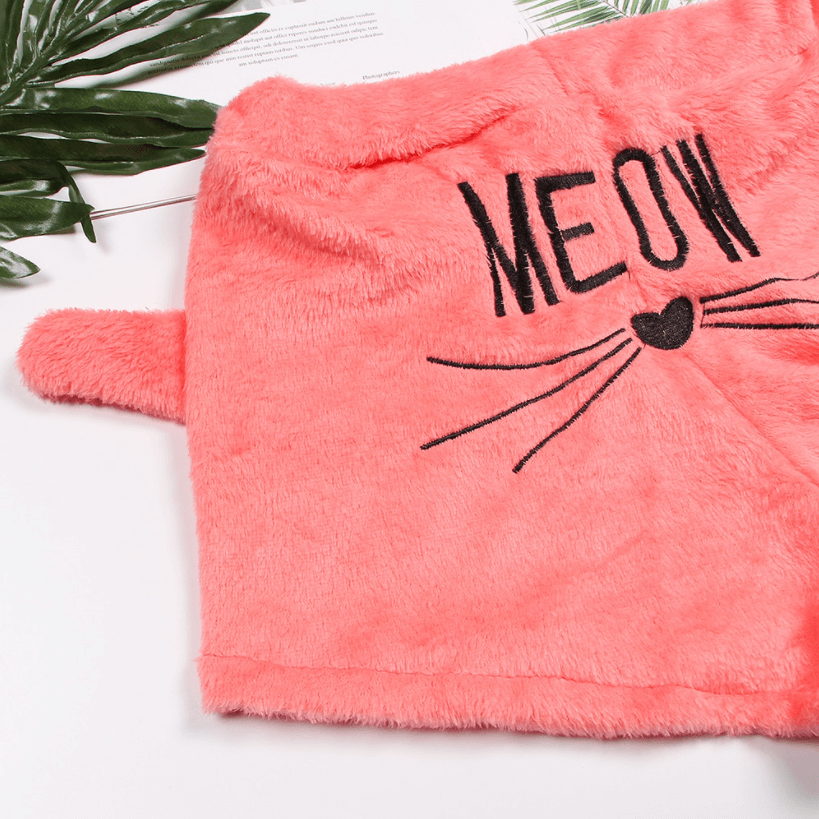 Warmes Miau Katze Pyjama Set