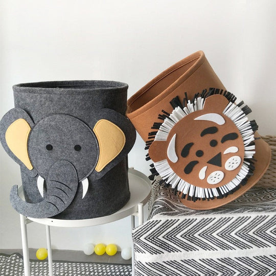 Wäschekorb Faltbar Mit Safari-Tiermotiven Für Kinder - Praktischer Wäschesammler 2