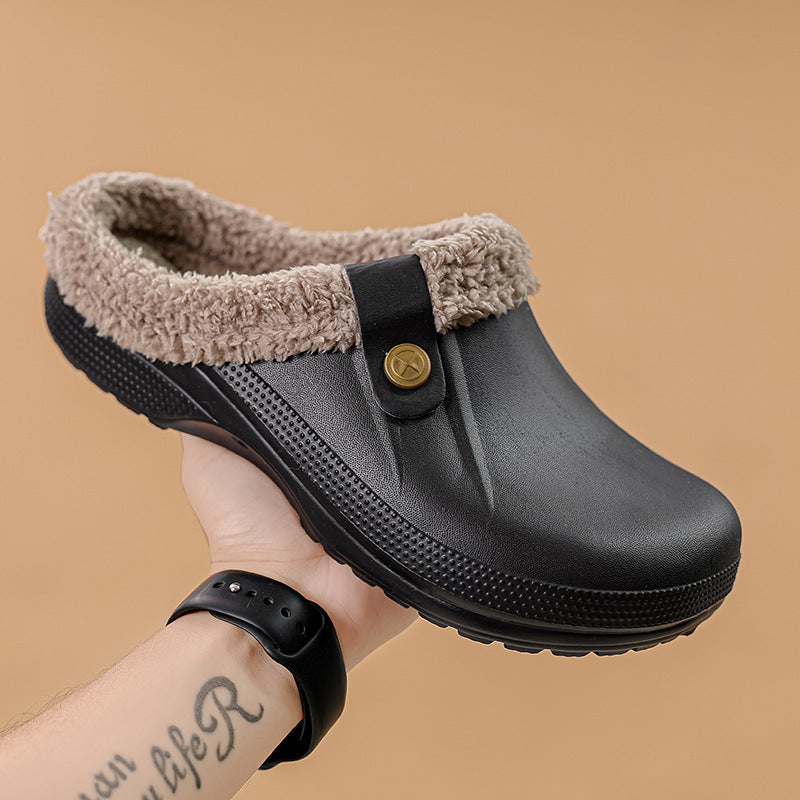 Wasserdichte Herren-Winterclogs mit Fellbesatz 0